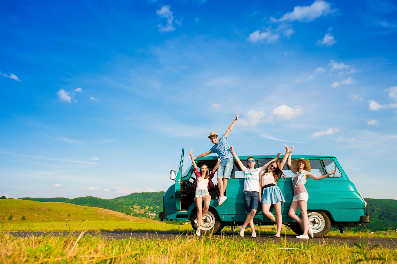 Young Friends on Road Trip